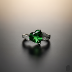 Emerald Heart Adjustable Ring