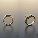 Adjustable 1 Carat Diamond Square Cluster Ring