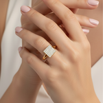 Adjustable 1 Carat Diamond Square Cluster Ring