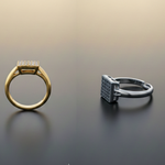 Adjustable 1 Carat Diamond Square Cluster Ring