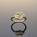 Adjustable 1 Carat Diamond Heart and Arrow Ring