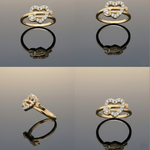 Adjustable 1 Carat Diamond Heart and Arrow Ring