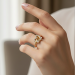 Adjustable 1 Carat Diamond Heart and Arrow Ring