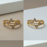 Adjustable 1 Carat Diamond Star Geometric Ring